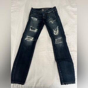 American Eagle Distressed Dark Blue Women's Jeans